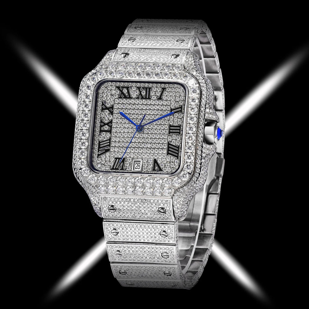 Montre Unisexe PINDU PD6669 – Diamant Mozambique, Automatique 8215, Verre Saphir, Acier Inoxydable, Étanche 10 ATM – CLEVI Paris