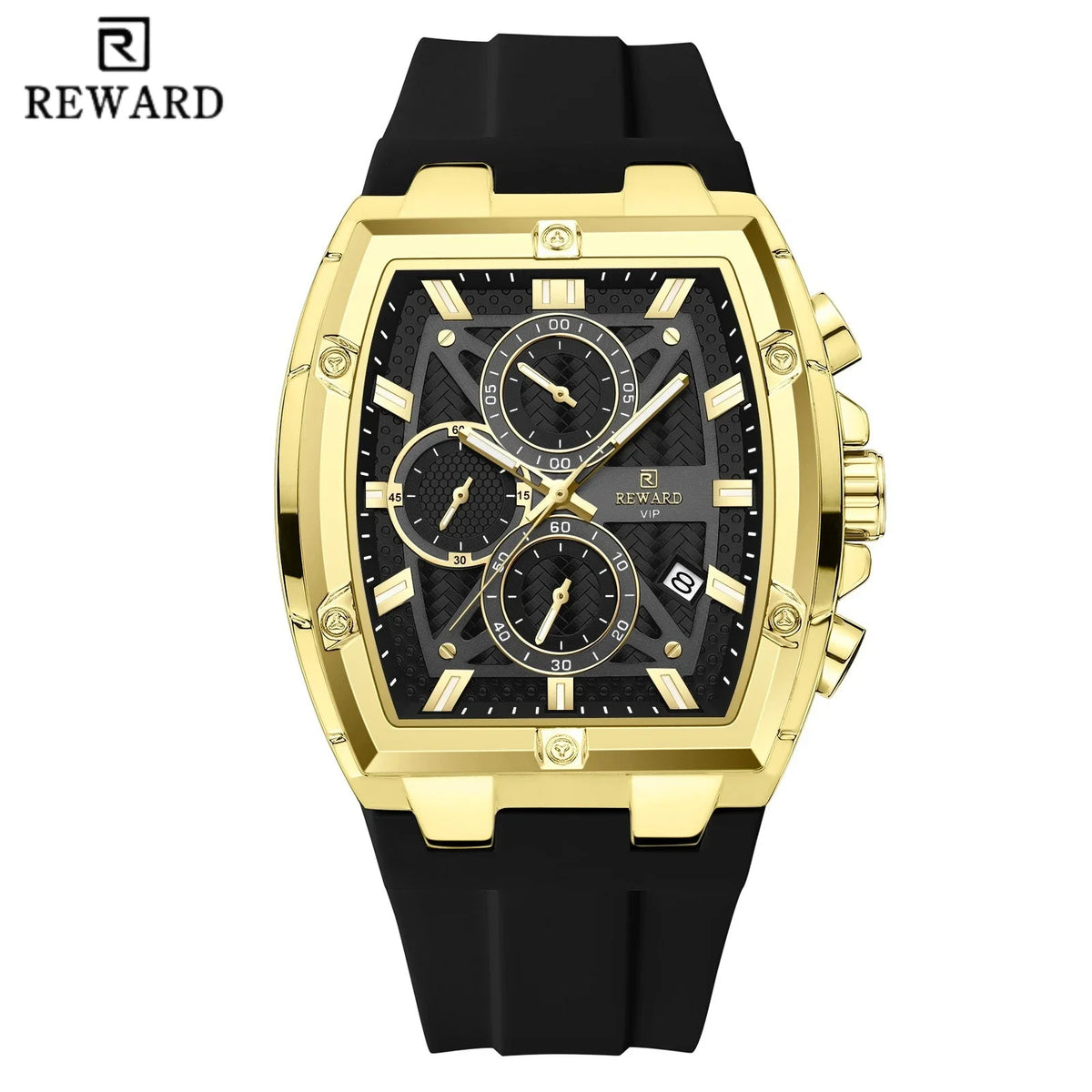 REWARD RD832261M Montre Homme Quartz Tonneau Chrono Calendrier Lumineux 30M – CLEVI Paris