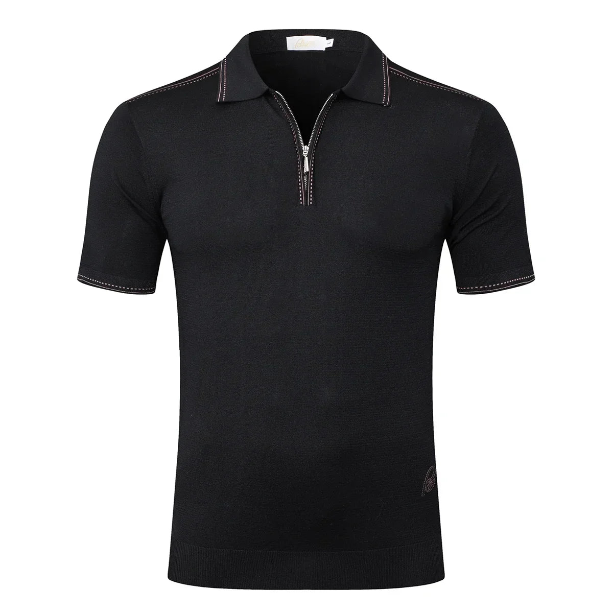 Polo Homme Soie & Bambou Brodé Manches Courtes Zip Casual Été Grandes Tailles M-5XL – CLEVI Paris
