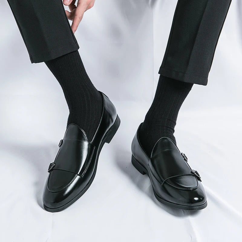 Monk Shoes Homme Double Boucle | Cuir Business Mariage Respirant