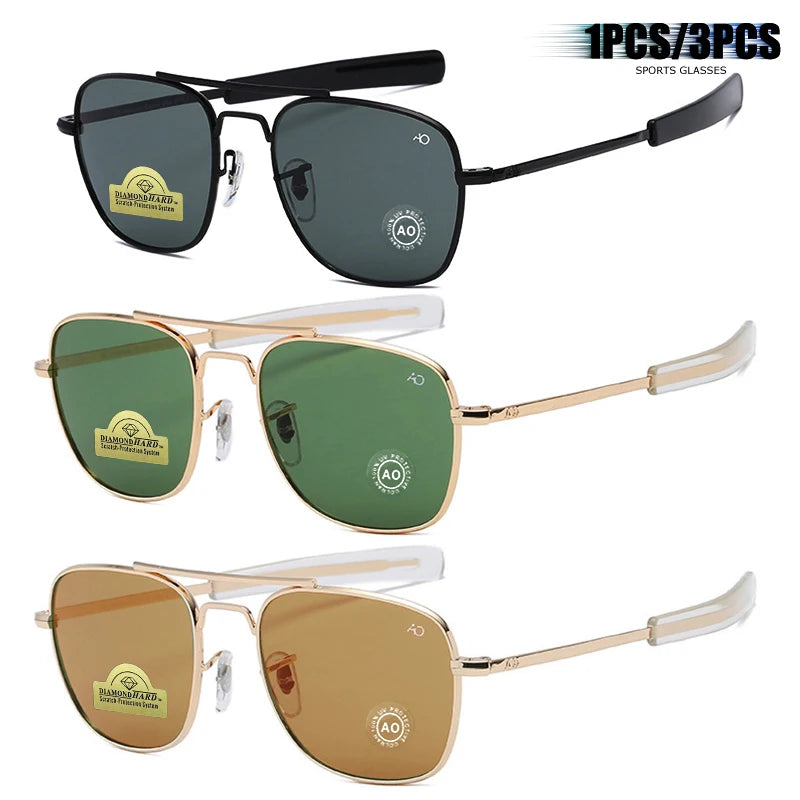Lunettes de Soleil Pilote Unisexe Verre Trempé UV400 AO8054 – CLEVI Paris