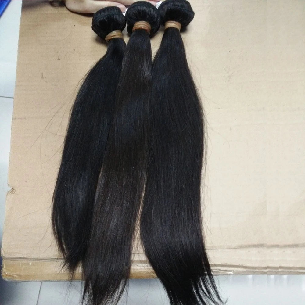 Mèches Straight Cheveux Humains Remy Hair 12A Brésilien Vierge Non Traité 1/3/4 Bundles 10-42 Pouces – CLEVI Paris