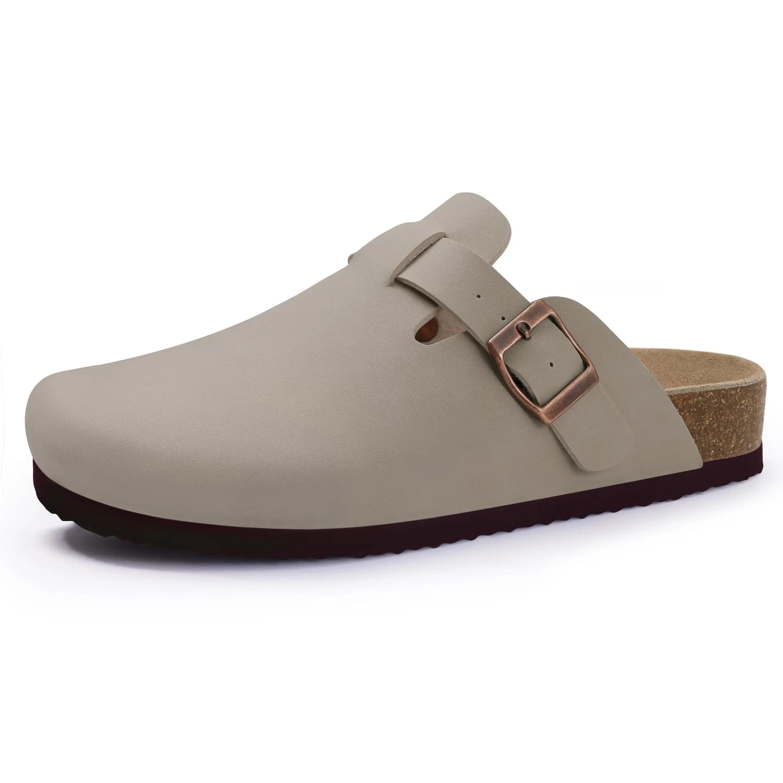 Mules Suède Boucle Métal Semelle Liège Soutien de Voûte | Mixte EU 36-46