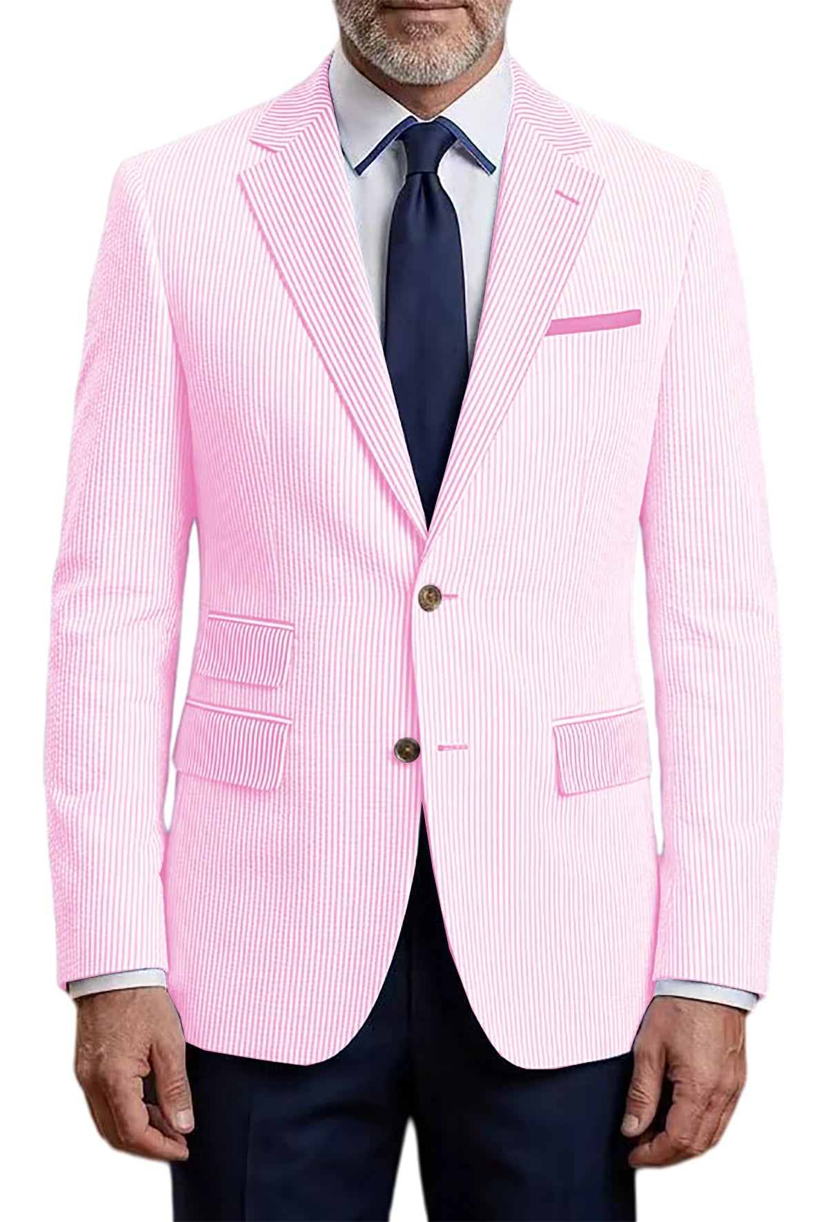 Blazer homme rayé en seersucker – CLEVI Paris