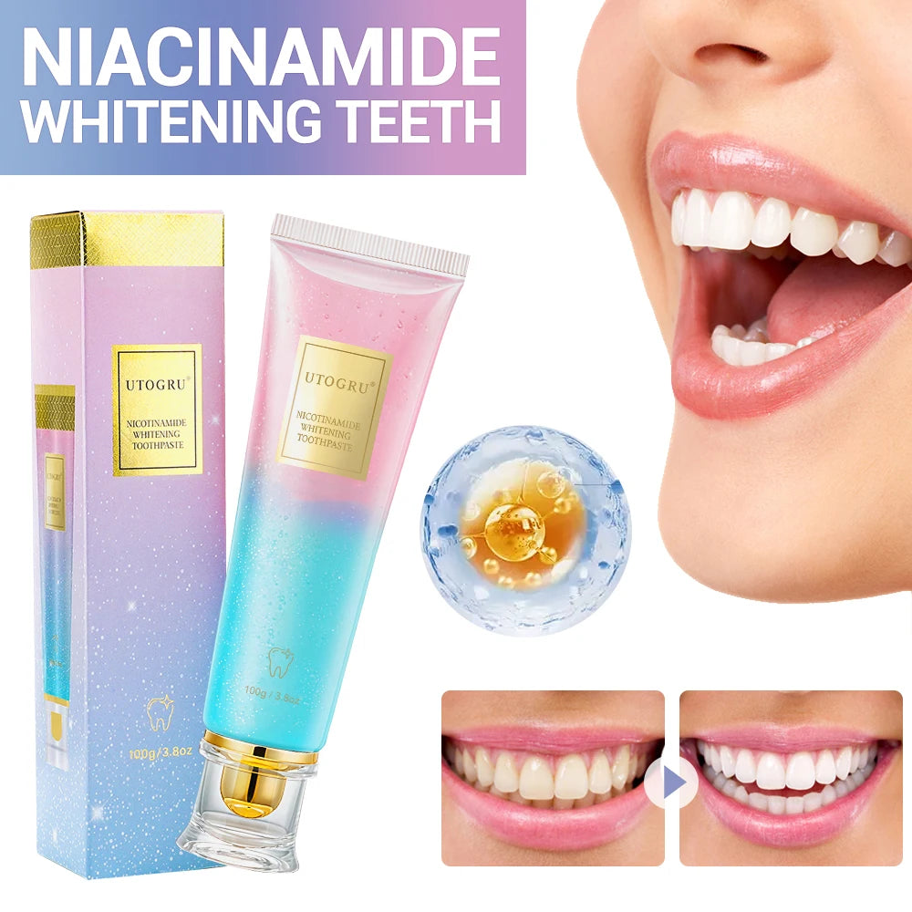 Dentifrice Blancheur Niacinamide Anti-Taches Haleine Fraîche Dents Sensibles 100g – CLEVI Paris