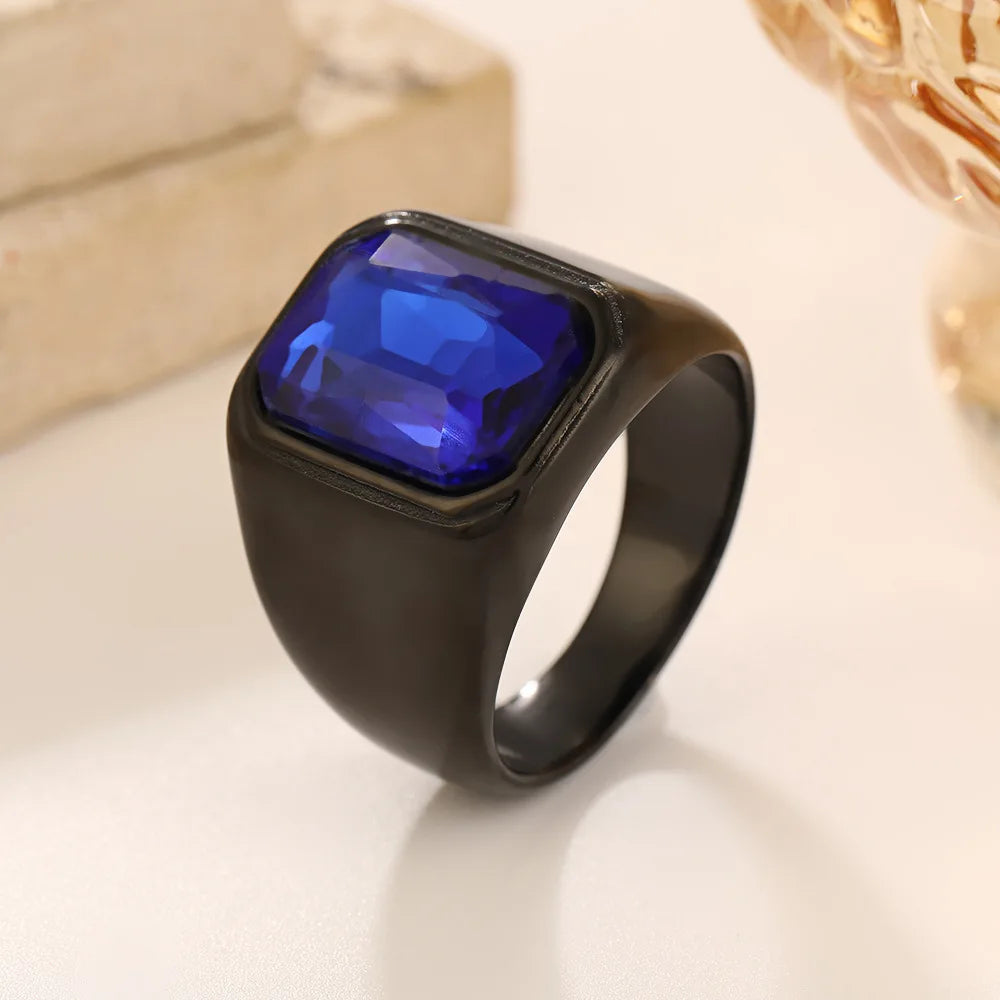 Bague homme carrée en acier et zirconium – CLEVI Paris