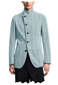 Blazer homme à chevrons, col montant, coupe ajustée – CLEVI Paris
