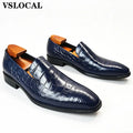 Mocassins Homme Luxe Cuir Véritable Imprimé Crocodile Slip-On – CLEVI Paris
