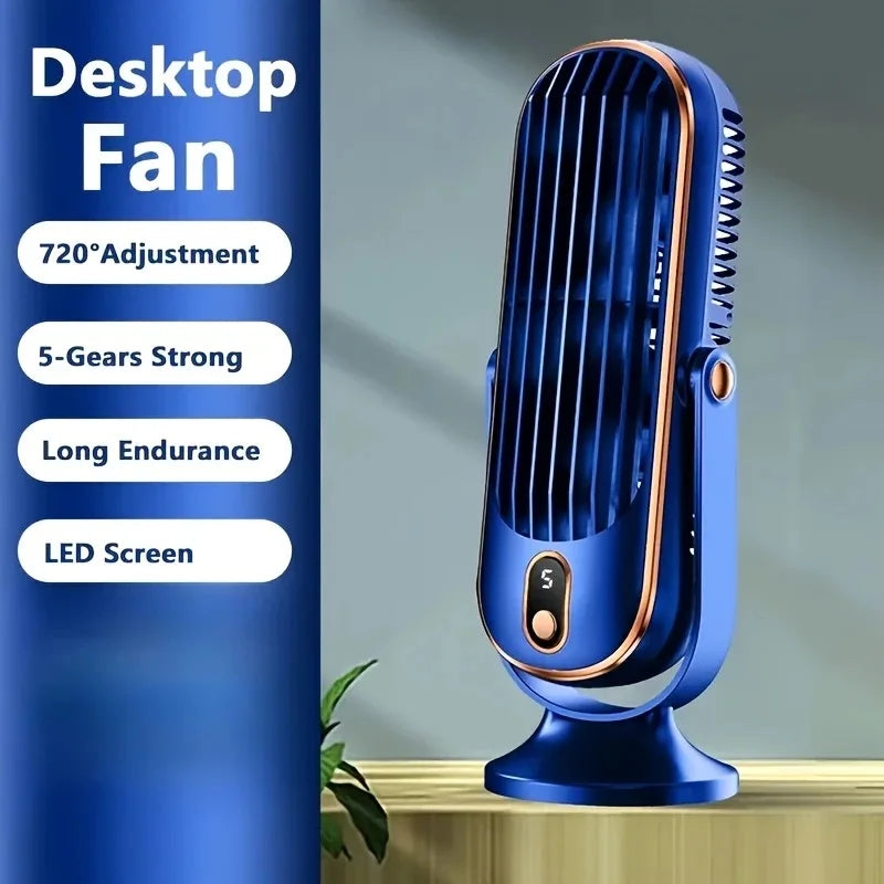 Ventilateur de Bureau Portable Double Moteur Grande Batterie USB Camping & Voyage – CLEVI Paris