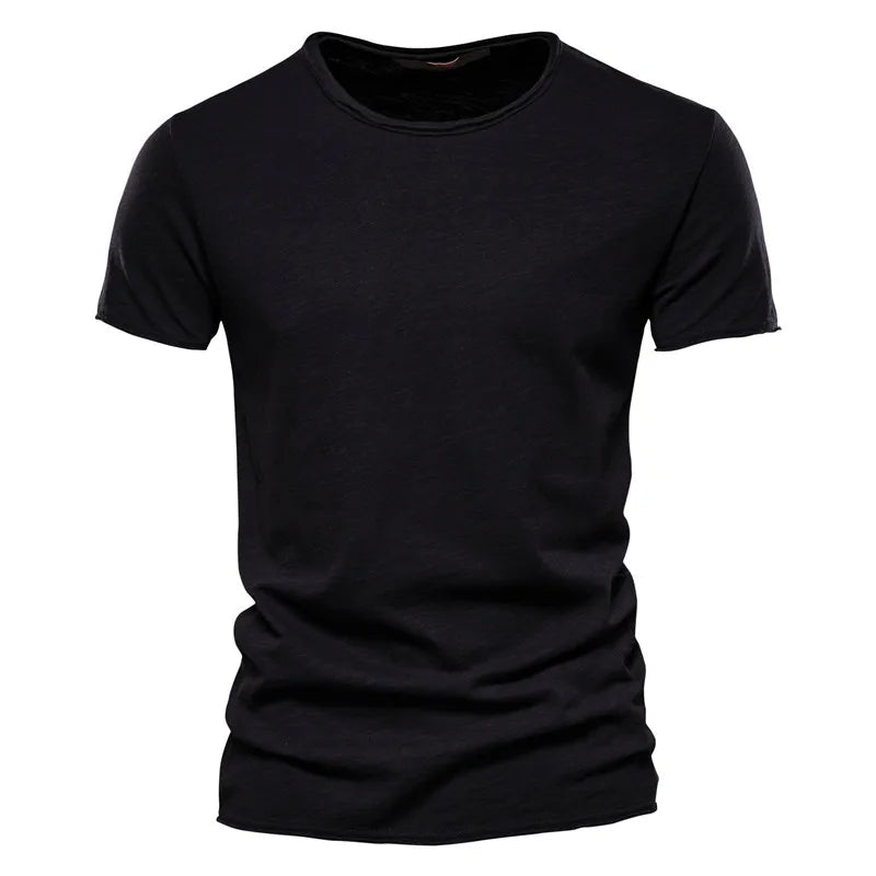 T-Shirt Homme Col Rond Coton – Coupe Slim Casual Été
