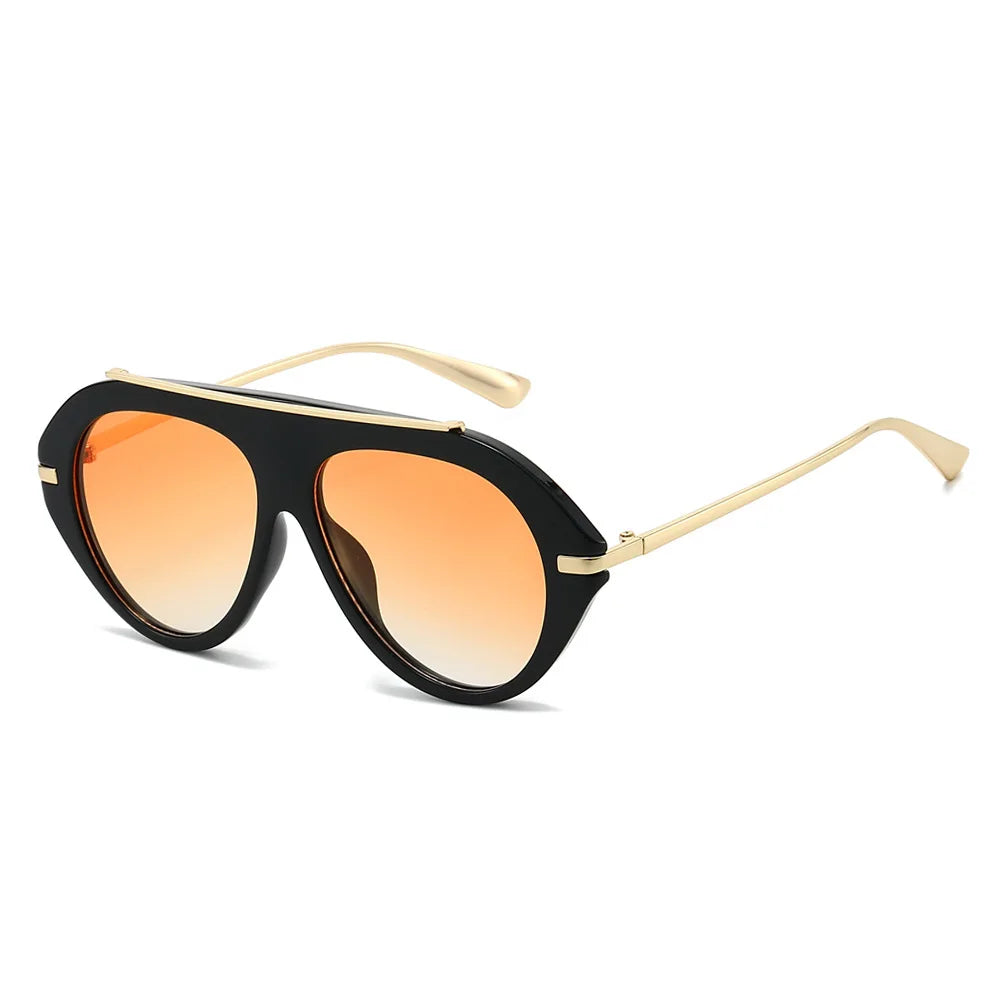 Lunettes de Soleil Oversize Pilot Rétro 70s Monture Métal Dorée UV400 Unisexe – CLEVI Paris