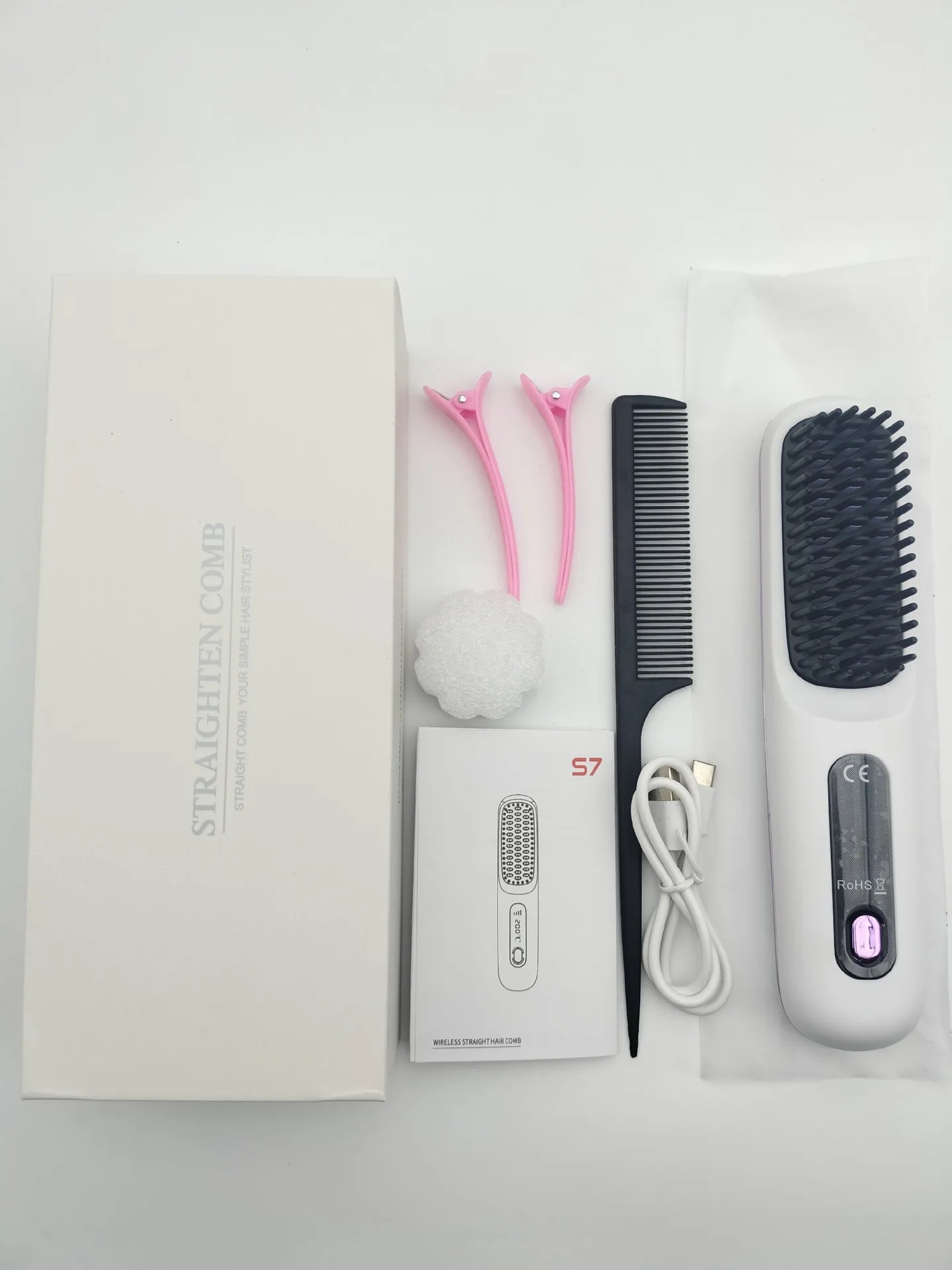 Brosse Lissante Sans Fil Céramique Ionique LED 160-200°C USB-C — CLEVI Paris