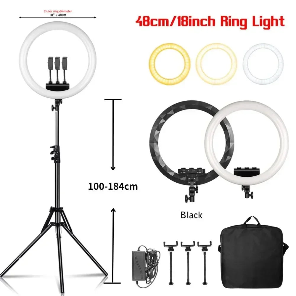 Anneau LED SH 18 pouces et supports au choix – CLEVI Paris