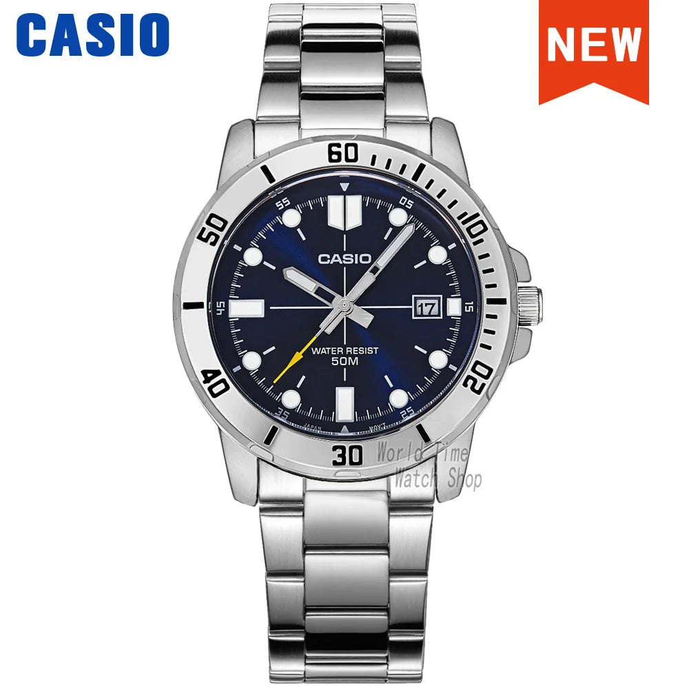 Montre Quartz Homme Casio MTP-VD01 MTP-VT01 Acier Lumineux Calendrier Étanche 5 Bar Business 10 Coloris – CLEVI Paris
