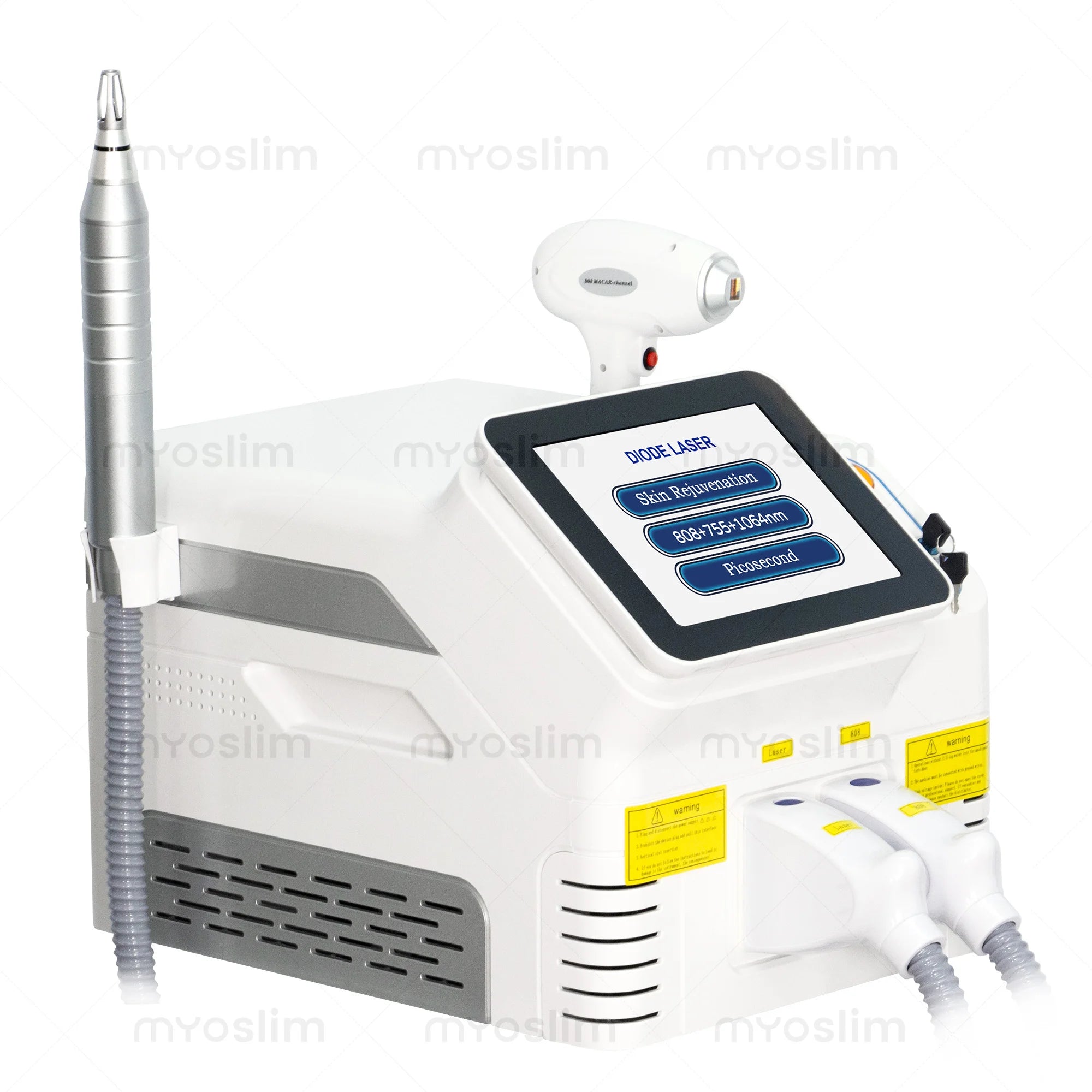 Machine 2-en-1 Épilation Laser Diode 755nm 808nm 1064nm & Picoseconde Tatouage Pigments – CLEVI Paris
