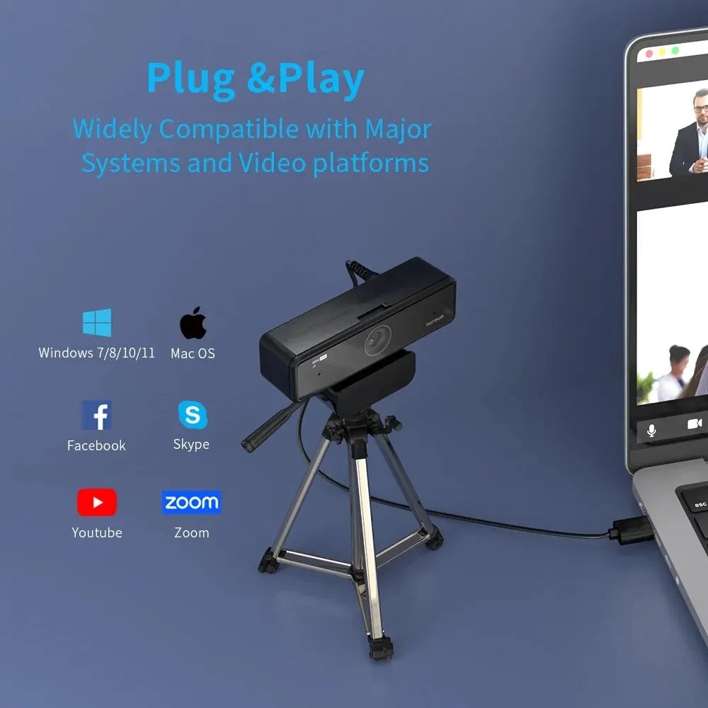 Webcam Nuroum V11 2K 1080P 60fps Double Micro – CLEVI Paris
