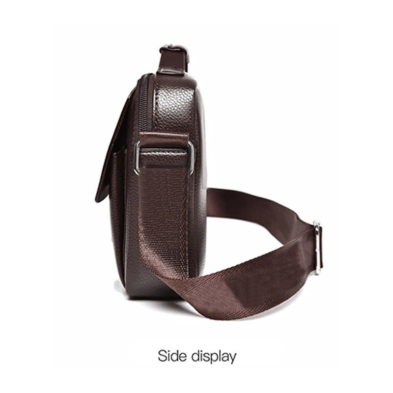 Sacoche Homme Cuir PU – Sac Bandoulière Réglable, Léger & Imperméable