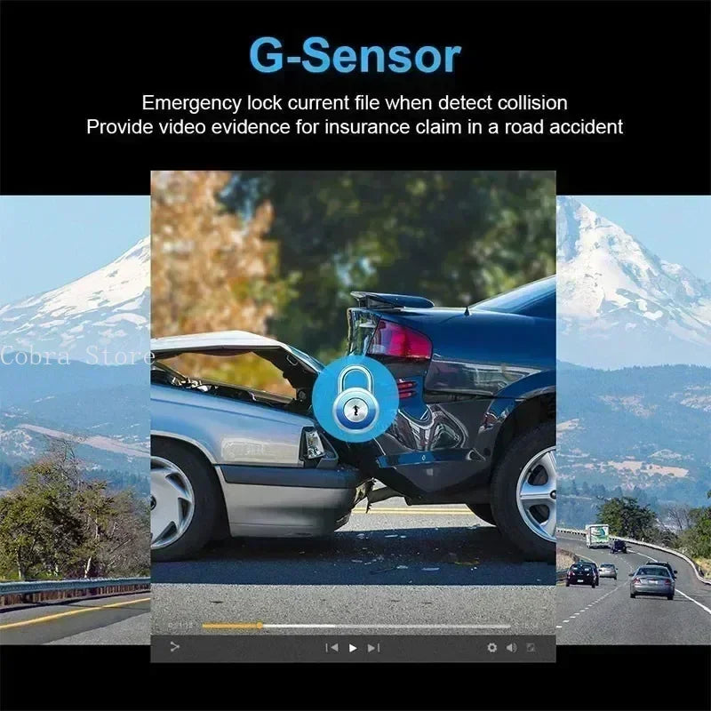 Dashcam 4K Full HD 1080P – Grand Angle 170°, Vision Nocturne, Enregistrement en Boucle – Carte 256Go Offerte