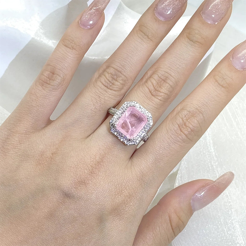 Bague Zircon Paraiba Rose Bleu Vert | Argent 925 – CLEVI Paris