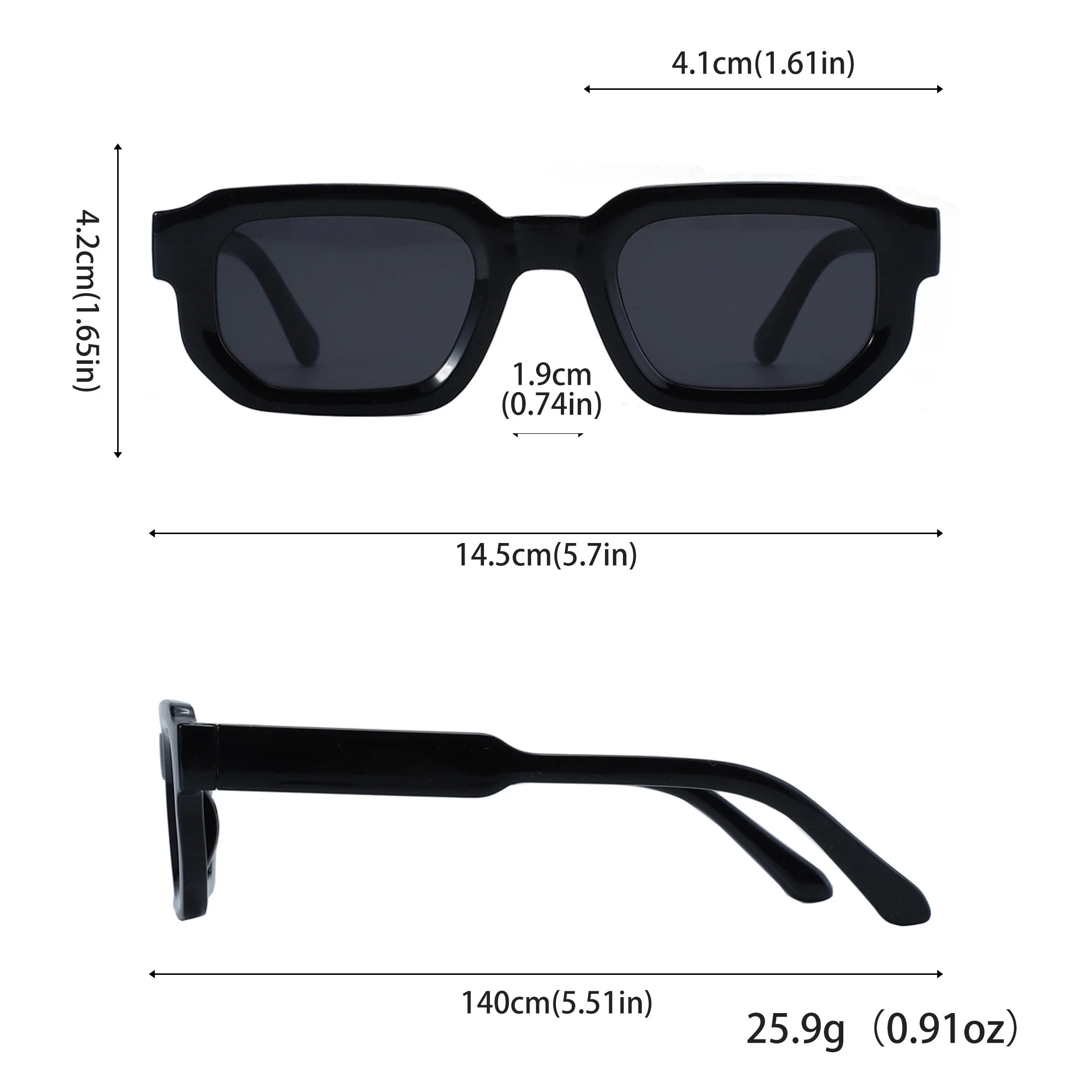 Lunettes de Soleil Rectangulaires Vintage Femme – Lot de 6 ou à l’unité – CLEVI Paris