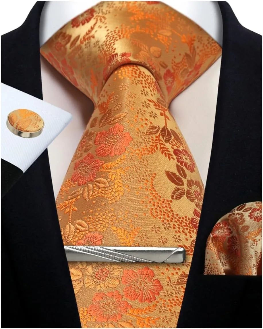 Ensemble cravate homme 4 pièces paisley – CLEVI Paris