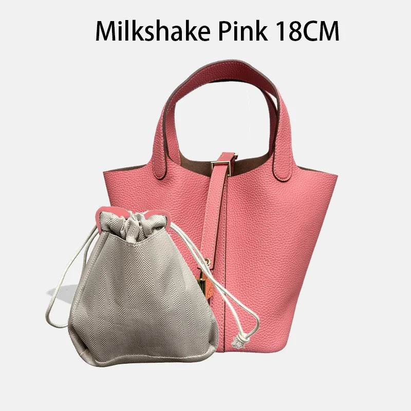Sac Seau Femme Cuir Véritable Vache 2 Tailles 50+ Coloris Quincaillerie Argentée ou Dorée – CLEVI Paris