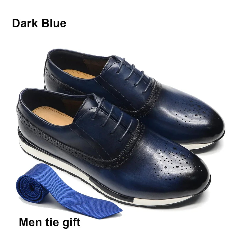 Oxford Brogue Homme Cuir Véritable Fait Main Lacets 10 Coloris Business Casual – CLEVI Paris