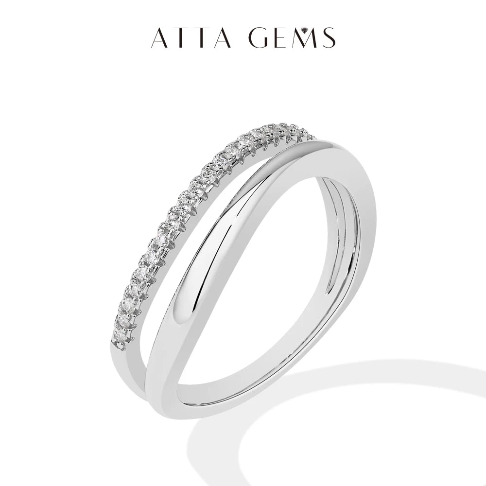 Bague Femme Moissanite D Color VVS1 Anneau Vague Argent 925 – CLEVI Paris