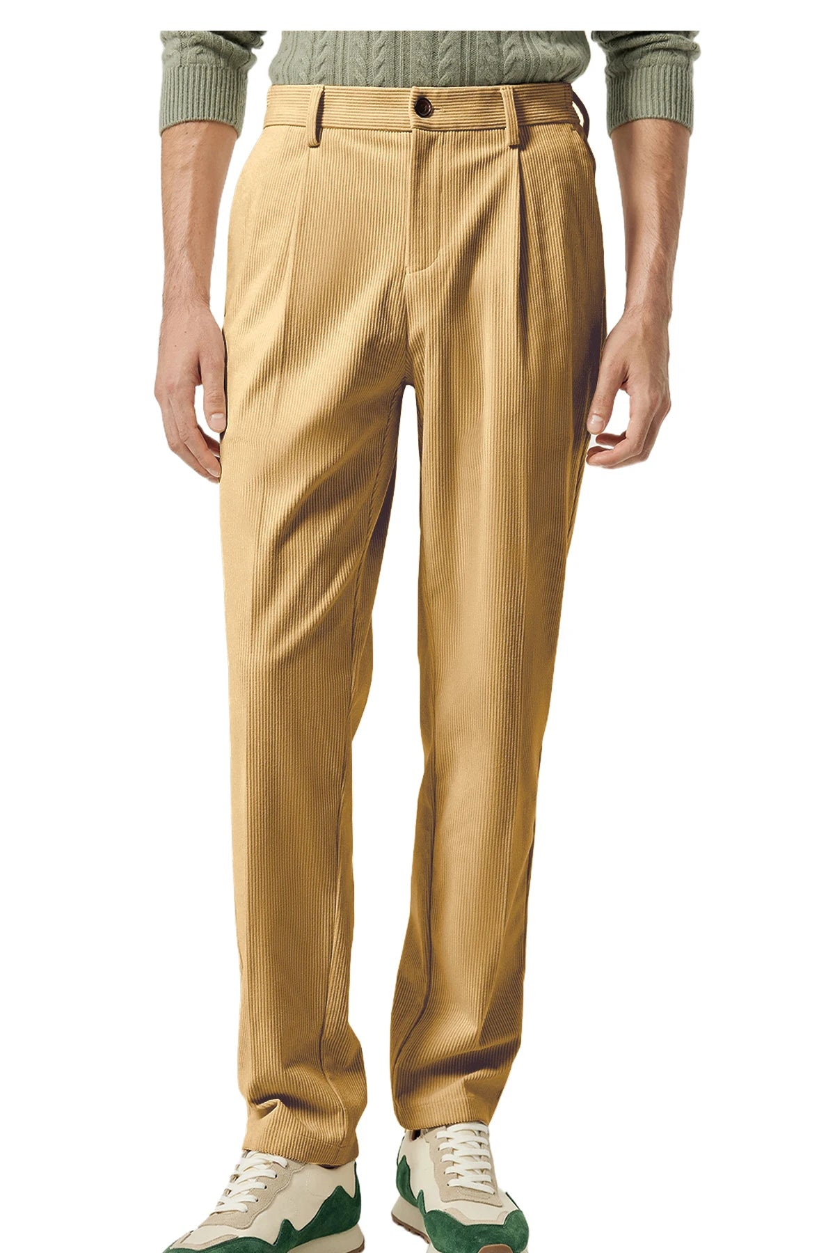 Pantalon homme en velours côtelé taille haute – CLEVI Paris