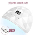 Lampe UV LED 88W Ongles Gel — 18 LEDs, Minuterie 60/80/99s, Protection Yeux | CLEVI Paris