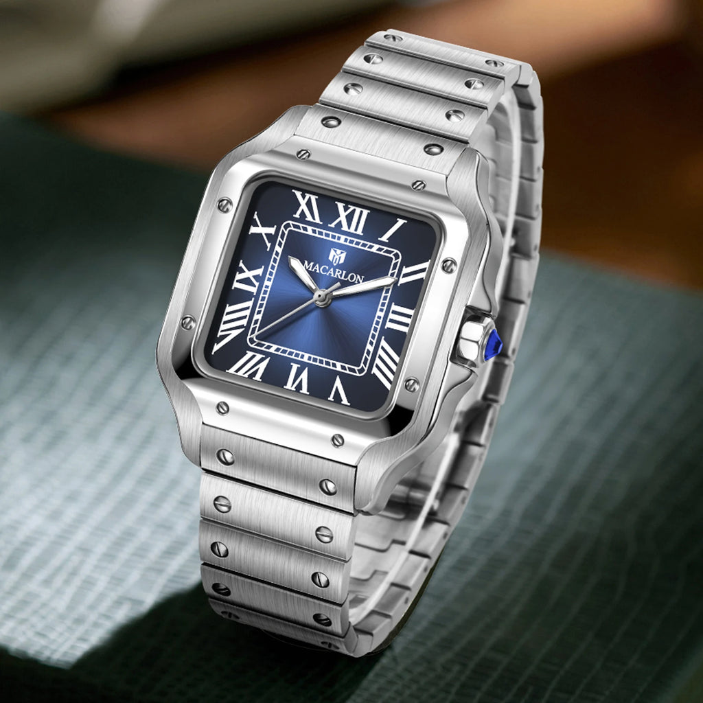 Montre Mécanique Homme MACARLON 1715 – 38mm, Saphir, NH35 Automatique & Étanche 100m