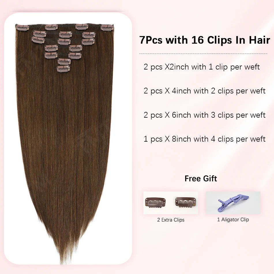 Extensions clip-in cheveux humains 7 pièces – CLEVI Paris