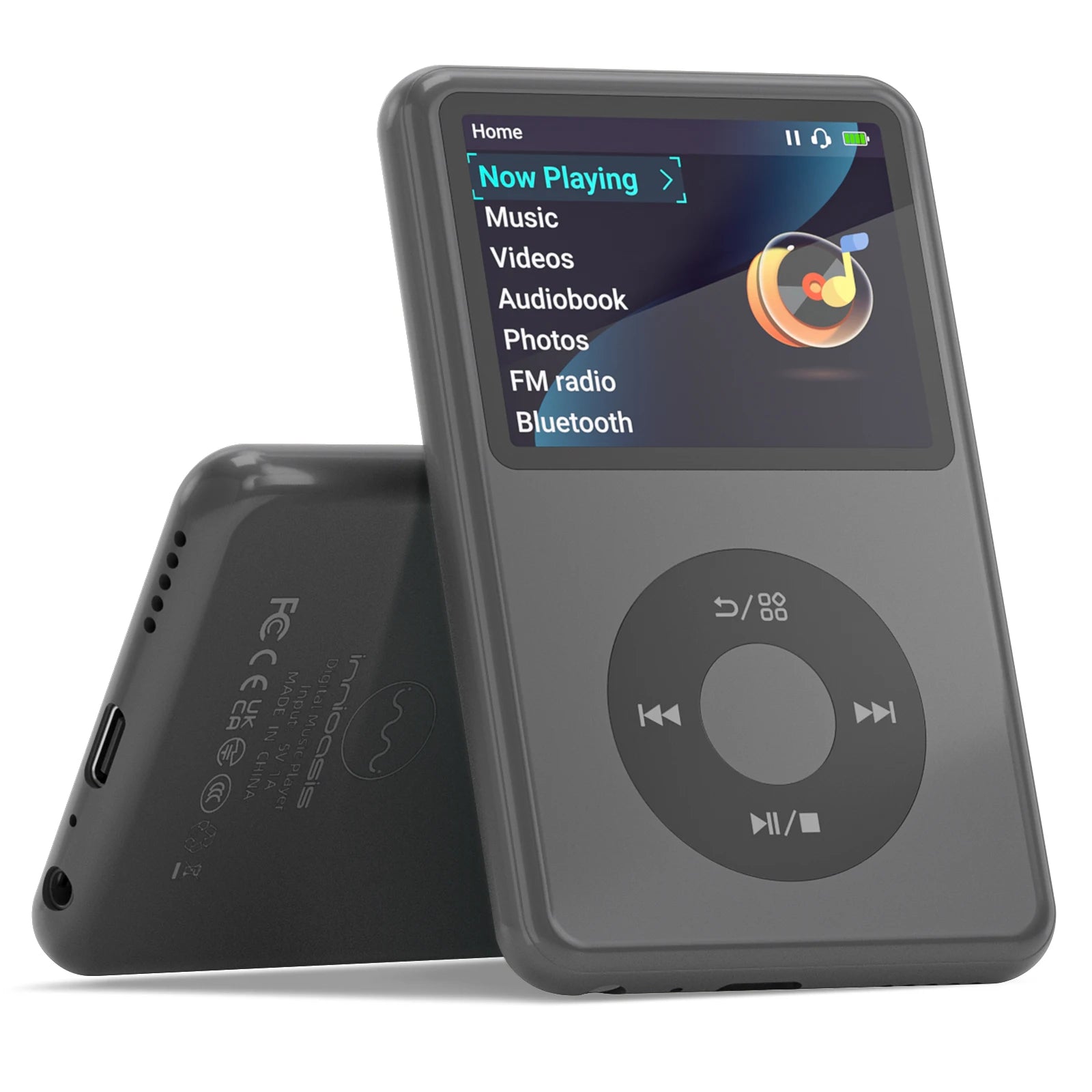 Lecteur MP3 Bluetooth INNIOASIS Y1 – HiFi Hi-Res, 90H, FM Radio, Écran 2.4", 64/128Go