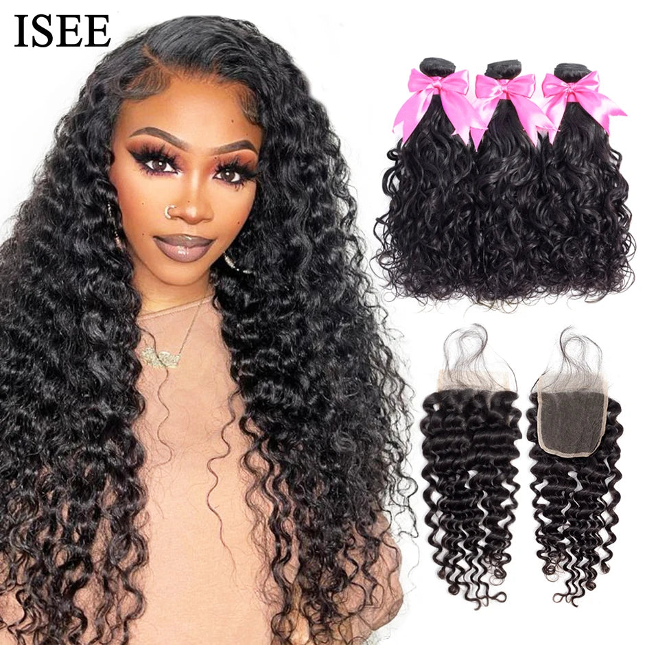 Bundles cheveux humains ondulés avec closure – CLEVI Paris