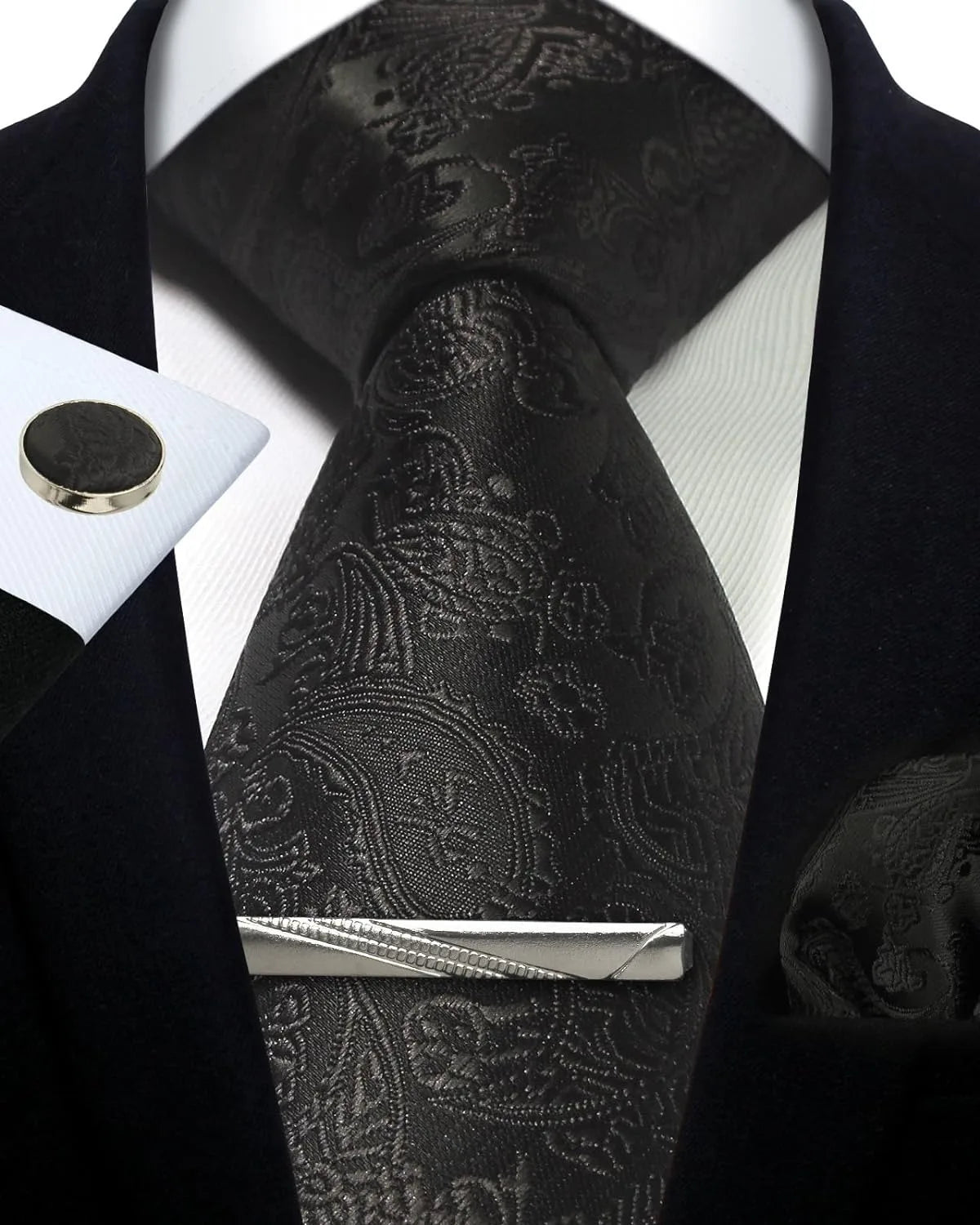 Ensemble cravate homme 4 pièces paisley – CLEVI Paris