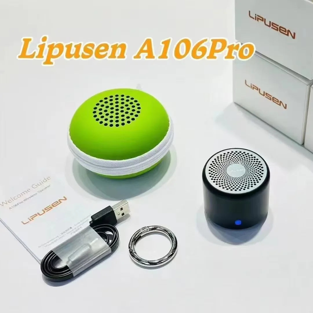 Mini Enceinte Bluetooth IPX7 – Corps Métal, 8h, Basse Puissante, Crochet | Lipusen A106 Pro