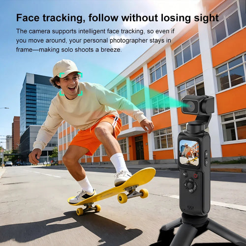 Caméra Action 4K 64MP Gimbal 330° Face Tracking Écran Tactile WiFi | Regaton Pocket