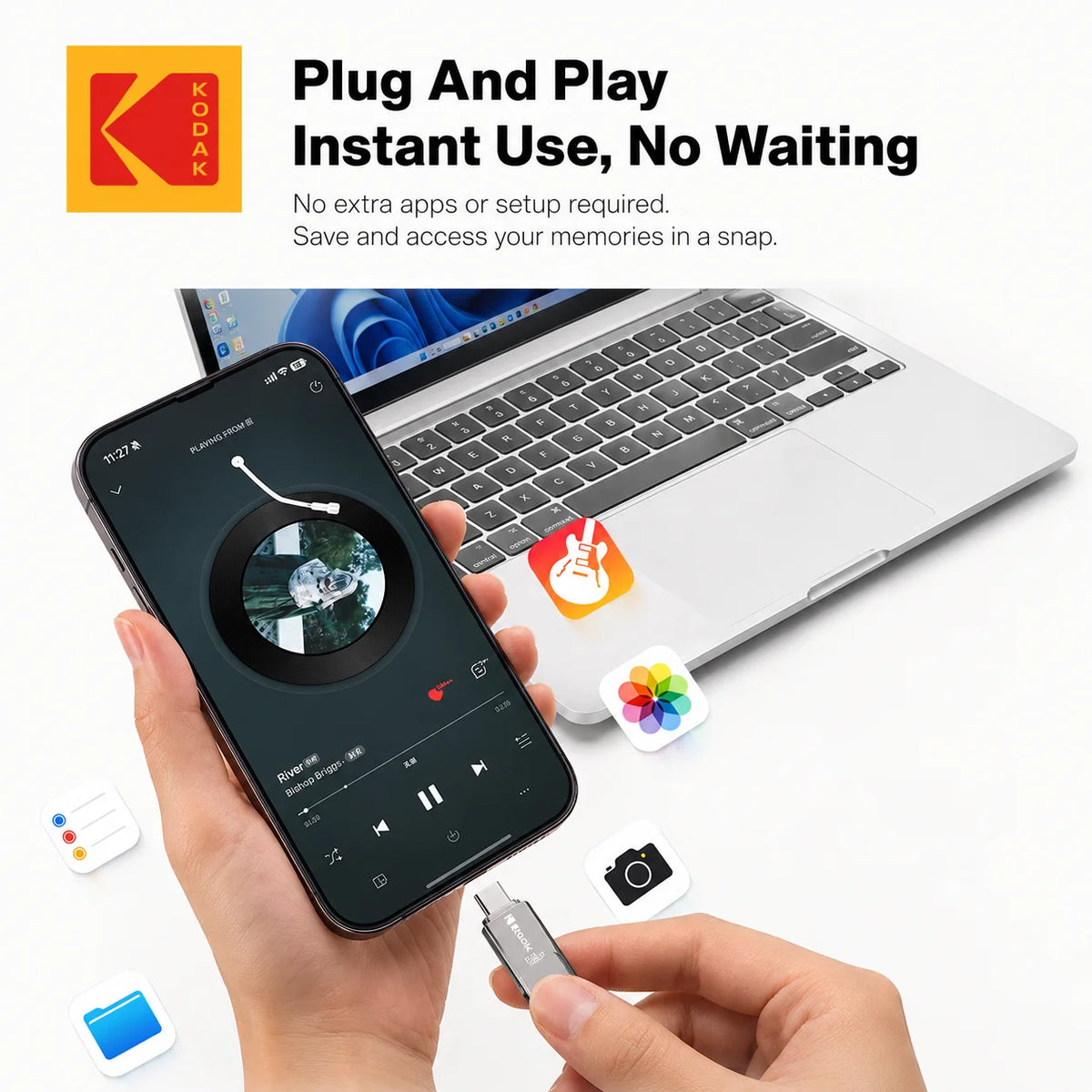 Clé USB Kodak Mini USB-C & USB 3.1 32-128 Go Métal – CLEVI Paris