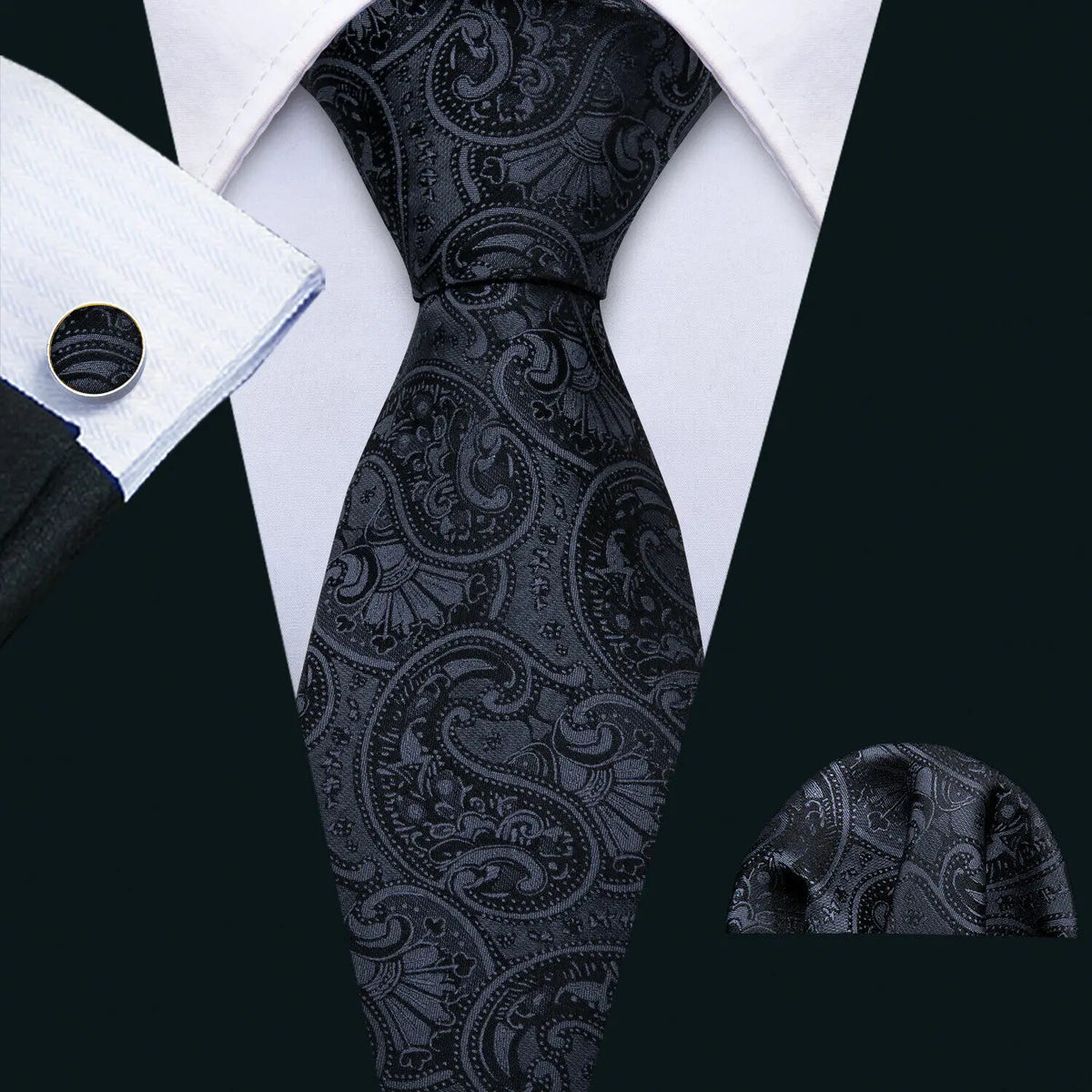 Ensemble cravate homme, pochette et boutons – CLEVI Paris