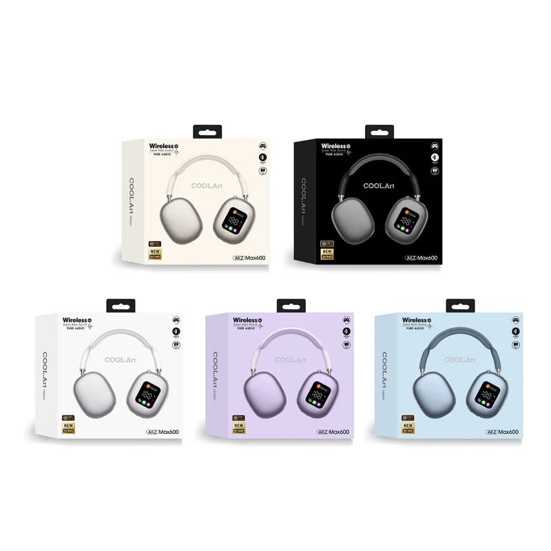 Casque Bluetooth BMAD MAX600 ANC Écran Tactile LCD 40mm BT 5.3 TF AUX Micro IA – CLEVI Paris