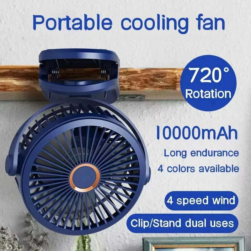 Ventilateur de table rechargeable 10000 mAh – CLEVI Paris