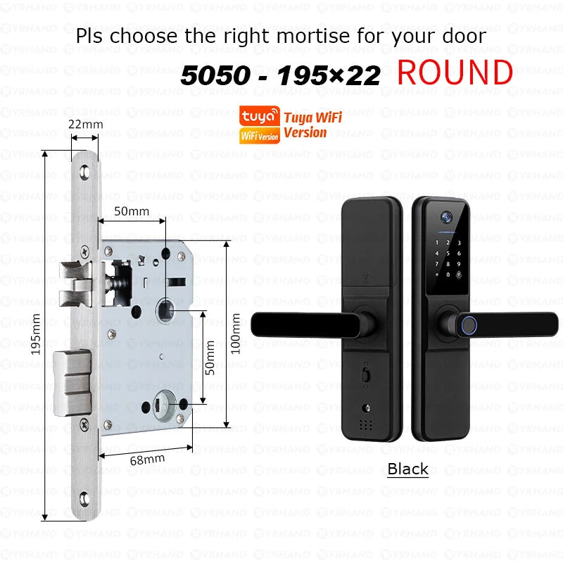 Serrure Connectée YRHAND H01 IP66 Caméra Sonnette WiFi Tuya Empreinte Digitale – CLEVI Paris