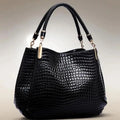 Sac Cabas Femme Cuir PU Imprimé Crocodile — Grande Capacité, Forme Seau, 36x11x29cm | CLEVI Paris