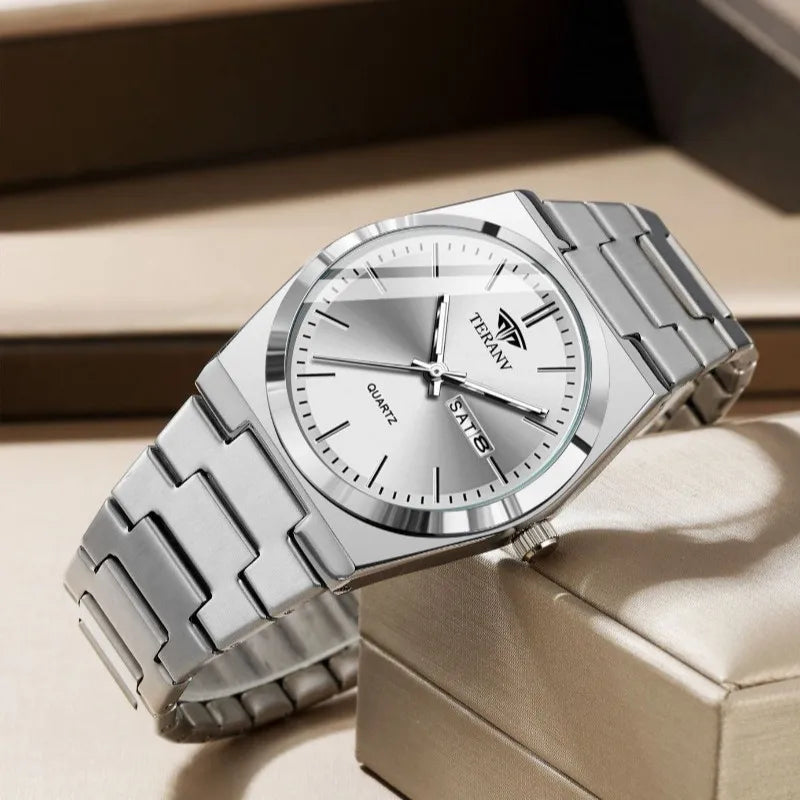 Montre Homme Quartz Slim — Acier Inoxydable, Calendrier, Cadran 40mm | CLEVI Paris