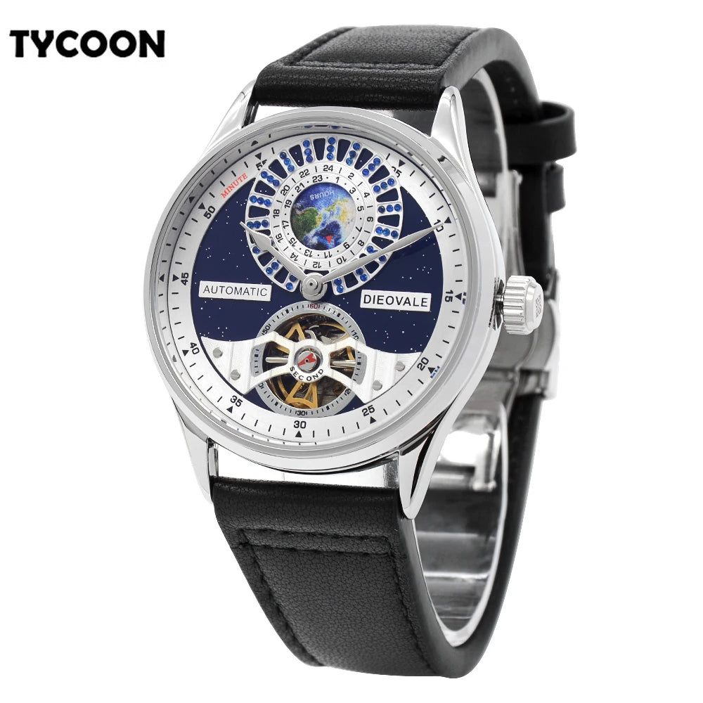 Gezfeel Montre Automatique Homme Squelette Cuir Véritable Étanche 41mm – CLEVI Paris