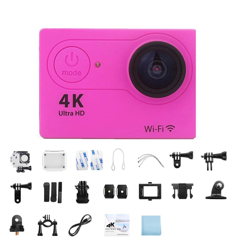 Caméra Action 4K Fomscvka – 1080P/60fps, WiFi, Étanche, Écran 2", Télécommande, 8 Coloris, microSD en Option