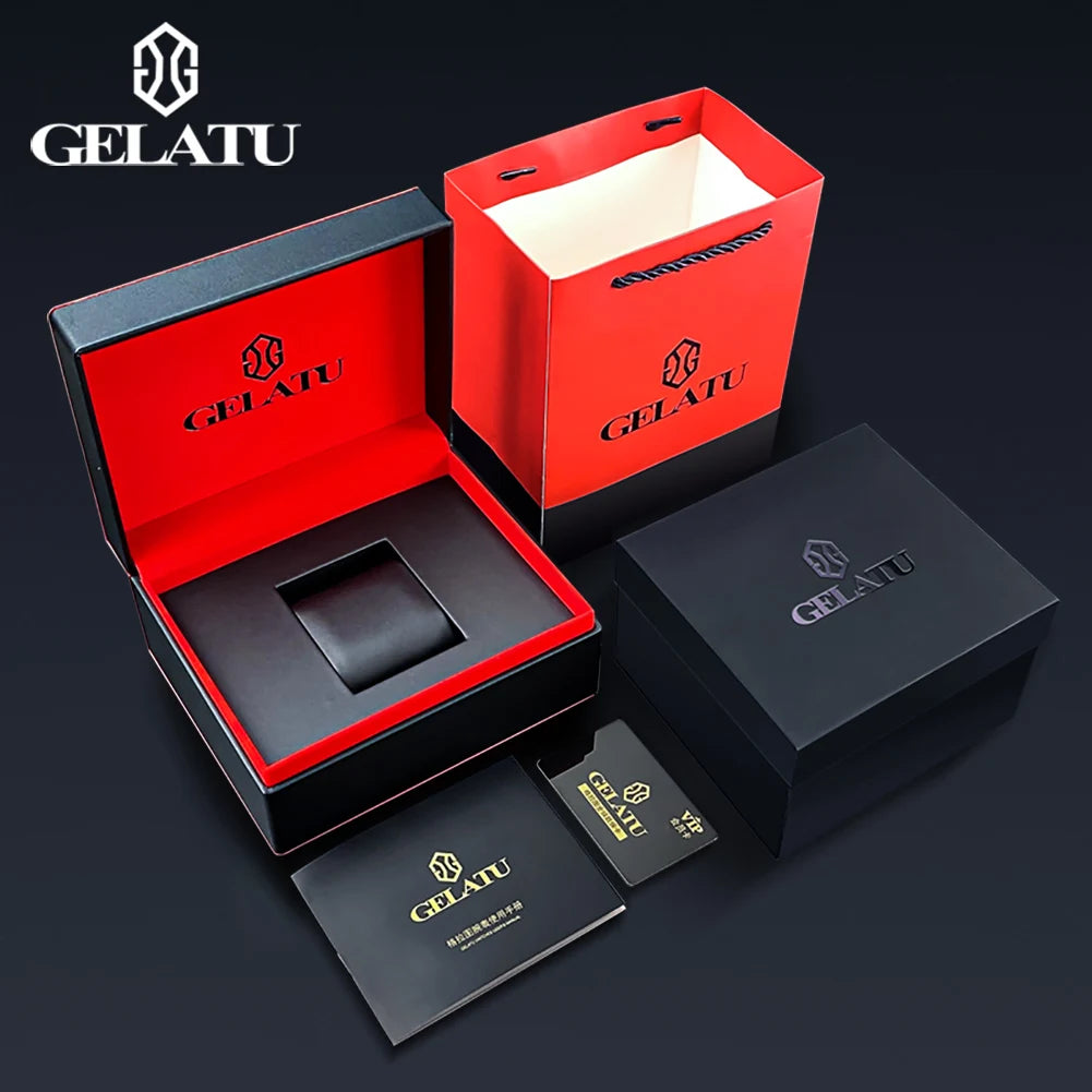 GELATU 6012 Montre Homme Automatique Squelette Saphir Anti-Magnétique 50M – CLEVI Paris