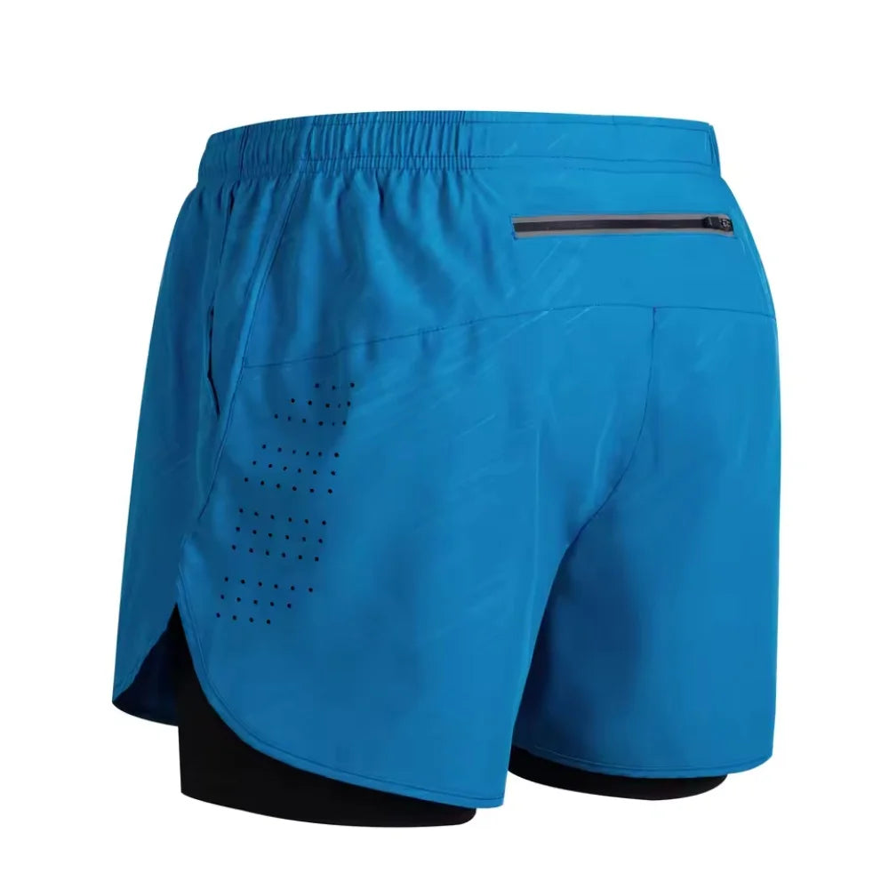 Short Homme 2-en-1 Double Couche Séchage Rapide Sport Running – CLEVI Paris