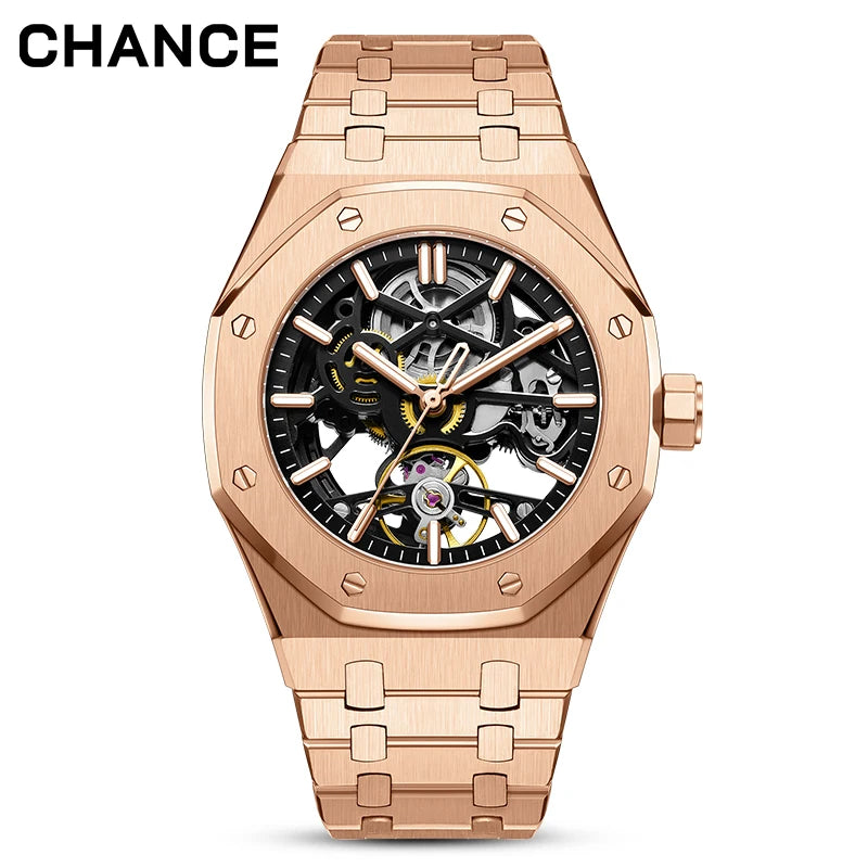Montre Tourbillon Automatique Squelette Homme | Acier Inoxydable – CLEVI Paris