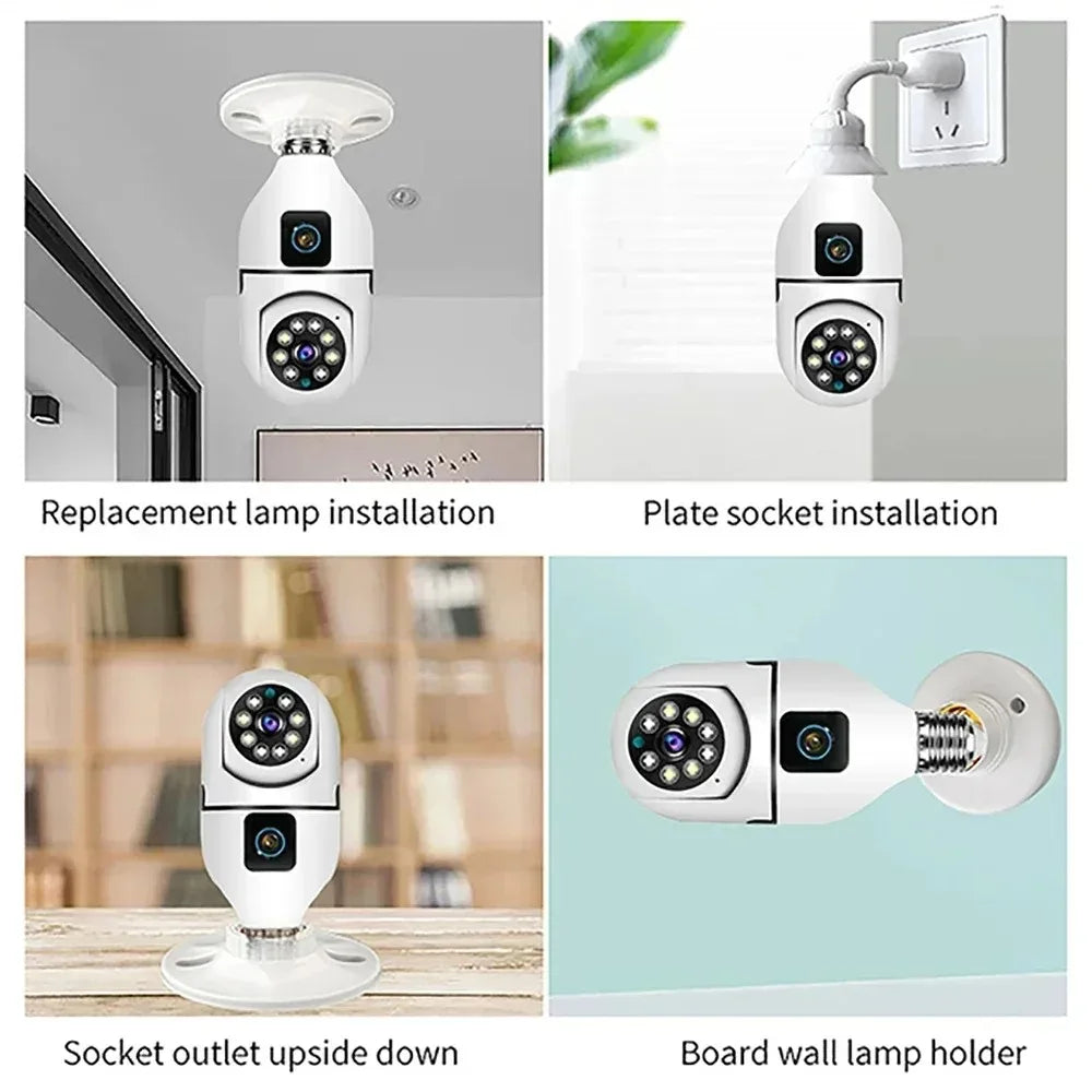 Caméra Surveillance WiFi Double Objectif 8MP – Vision Nocturne Couleur, Audio Bidirectionnel, App V380 Pro – CLEVI Paris